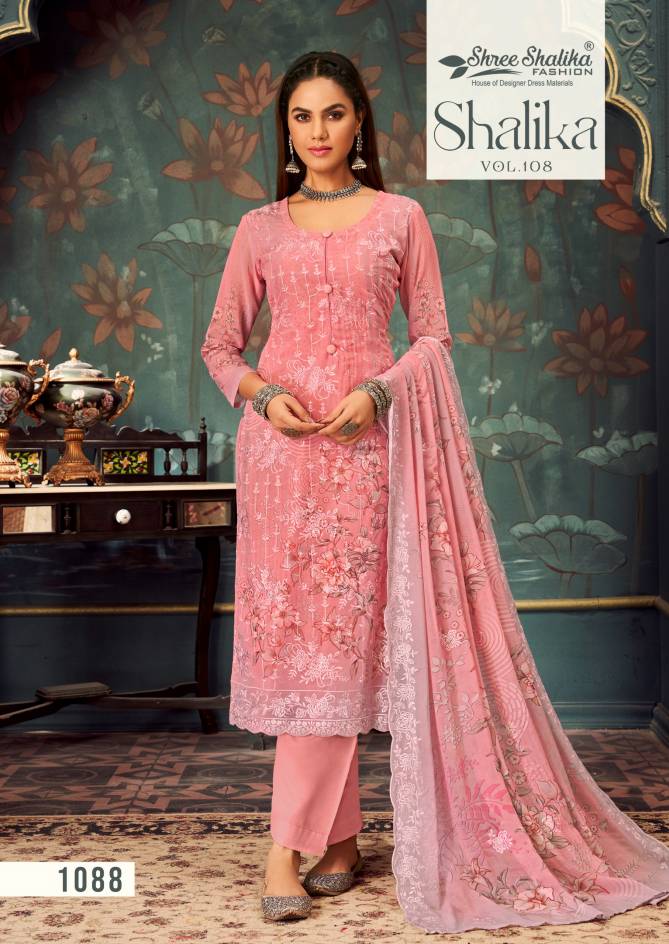 Shree Shalika Vol 108 Embroidery Printed Georgette Suits Wholesale Online
